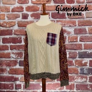 NWOT Gimmicks by BKE knit/fabric sweater size L